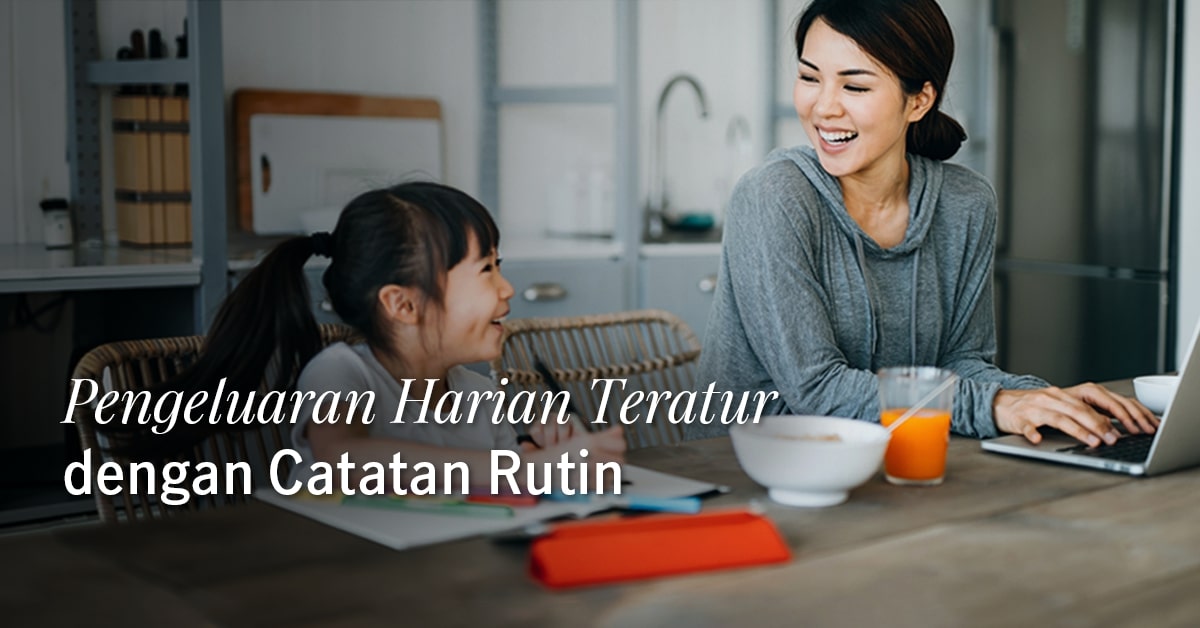 ibu dan anak sedang bercengkerama di meja makan