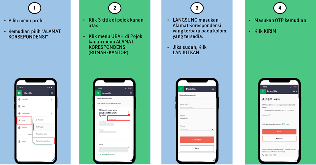 Perubahan alamat korespondensi