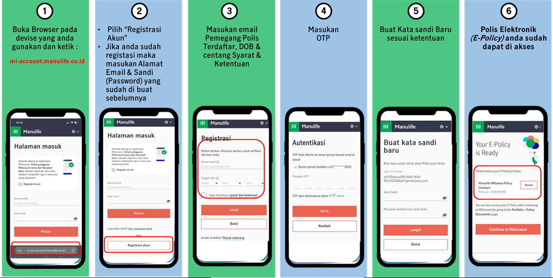 Step by step registrasi MiAccount